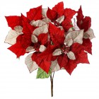 Букет коледни звезди, червени, велур и зебло