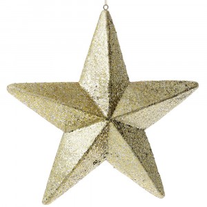 Висулка звезда, злато, брокат, 30 см