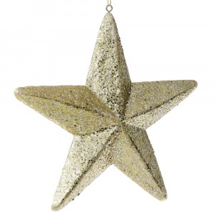 Висулка звезда, злато, брокат, 22 см