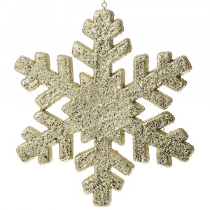 Висулка снежинка, злато, брокат, 30 см