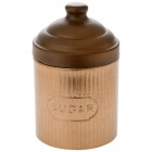 Буркан за захар с капак, метал, бронз, Ф11х17 см