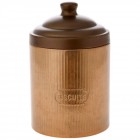 Буркан за бисквити с капак, метал, бронз, Ф16х26 см