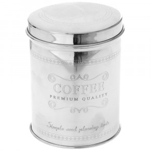 Буркан за кафе с капак, метал, инокс, Ф11х14 см