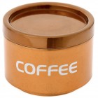 Кутия за кафе с капак, метал, бронз, Ф13х9,5 см