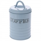 Буркан за кафе с капак, метал, син, Ф10х17 см