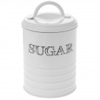 Буркан за захар с капак, метал, крем, Ф10х17 см
