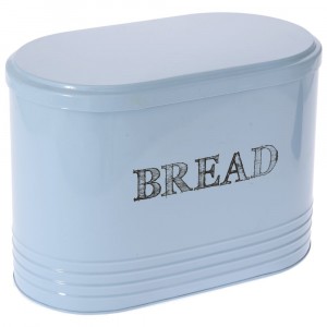 Кутия за хляб, метал, синя, 33х19х24 см