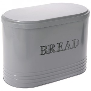 Кутия за хляб, метал, сива, 33х19х24 см