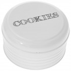 Кутия за бисквити с капак, метал, крем, Ф21х11 см