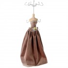 Стойка за бижута, манекен, кафе, полирезин, 12х12х40 см