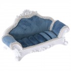 Стойка за бижута, диван, синя, полирезин, 16х7х7 см