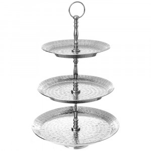 Поднос на 3 нива, никел , Ф31/26/23х46 см