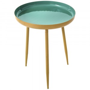 Масичка за кафе, метал, розов гланц, Ф37х45 см