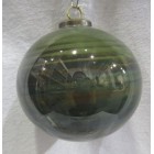 Стъклена топка изчистена,зелена, к-т 4 бр, 8 см