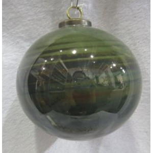 Стъклена топка изчистена,зелена, к-т 4 бр, 8 см