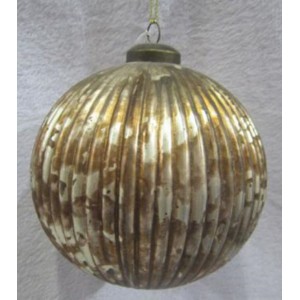 Стъклена топка изчистена, състарена , медна, к-т 2 бр, 10 см