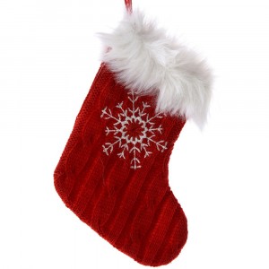 Плетено чорапче червено, 13х17 см