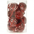 Комплект от 12 бр. звънчета, червени, ф 4 см