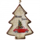 Дървена висулка, елха, ретро, 13 см