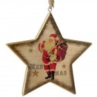Дървена висулка, звезда, ретро, 13 см