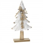 Дървена висулка, червени кънки с декорация, 15х12 см