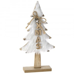 Дървена висулка, червени кънки с декорация, 15х12 см