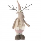 Елен от плат, сиво и розово, 60 см