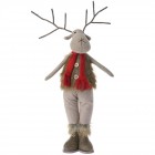 Елен от плат, кафяв с декор косъм, 65 см