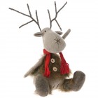 Елен от плат, кафяв с декор косъм, 40 см