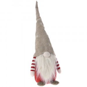 Джудже от плат, кафяво с червена дрешка, 50 см