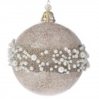 Топка пластик с перли, шампанско, Ф 8 см