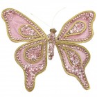 Пеперуда кадифе с маниста, розово, 20 см