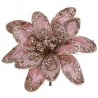 Цвете с шипка, кадифе с маниста, розово, 20 см