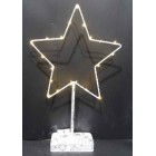 Метална светеща звезда с 20 LED лампички, сребро, 40 см