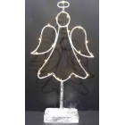 Метален светещ ангел с 20 LED лампички, сребро, 40 см