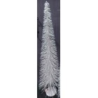 Елха пластик с метална основа, бяла, брокат, 60 см