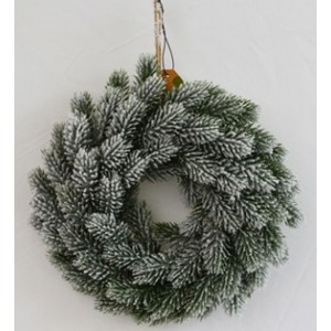 Коледен заснежен  елхови венец,  ф 28 см