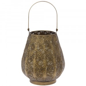 Метален светилник, злато, Ф20х24 см