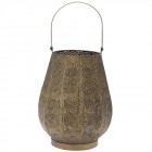 Метален светилник, злато, Ф25х30 см