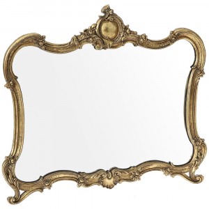 Огледало, полирезин, злато, 56х48 см
