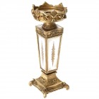 Свещник, полирезин, злато, 10х10х26 см