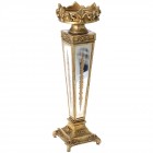 Свещник, полирезин, злато, 10х10х35 см