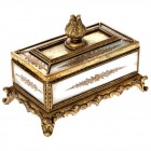 Кутия за бижута, полирезин, злато, 19х11х13 см