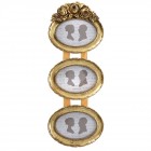 Фото рамка 3 -ка, полирезин, злато, 19х50 см