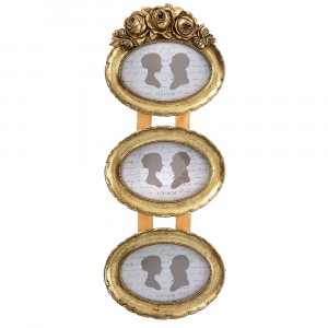 Фото рамка 3 -ка, полирезин, злато, 19х50 см