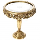 Поставка с огледална основа, полирезин, злато, Ф30х32 см