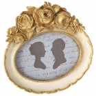 Фото рамка, полирезин, крем и злато, 19х18 см