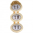 Фото рамка 3 -ка, полирезин, крем и злато, 19х50 см