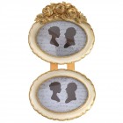 Фото рамка 2 - ка, полирезин, крем и злато, 22х39 см