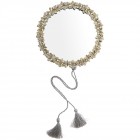 Огледало с пискюли, полирезин, злато и сребро, Ф31 см